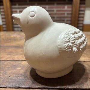 Cream Ceramic Bird Figurine